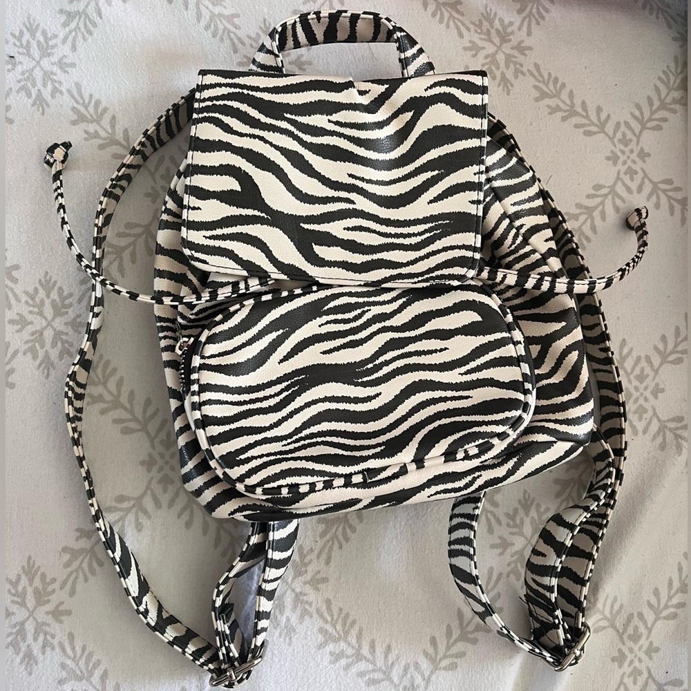 Zebra print mini-backpack